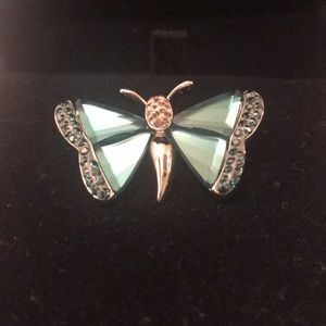 Swarovski Aqua Butterfly Crystal Brooch / Pin